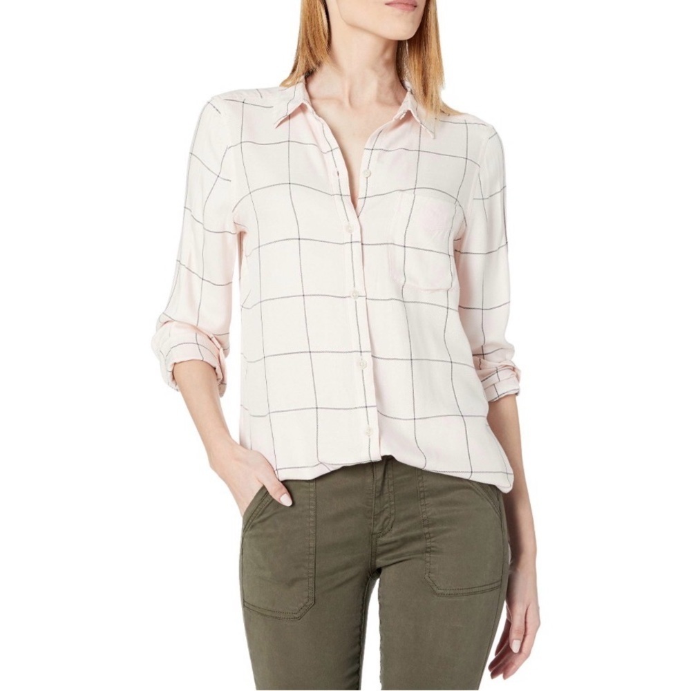 Daily Ritual | Pink Soft Rayon Slub Twill Button Tunic | Sz M